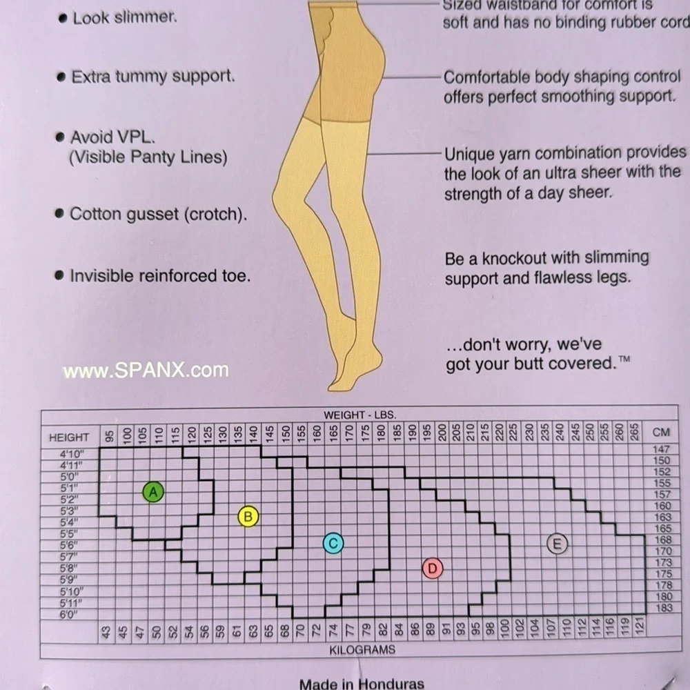 New Spanx All the Way full length pantyhose size D nude